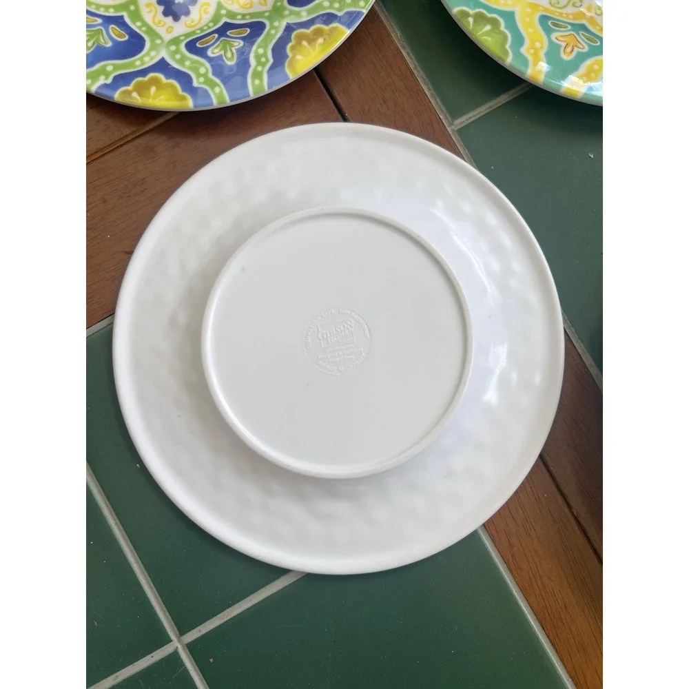 Set 14 Assorted LAURIE GATES MOROCCAN BOHO MELAMINE 8 Salad Plates & 6 Bowls